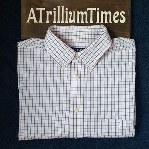 Chaps mens pink/blue/white button up